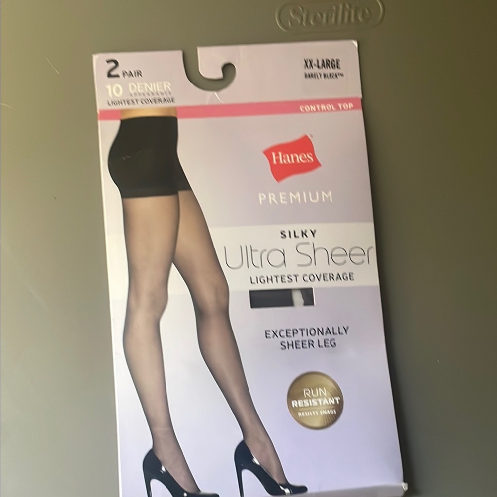 Hanes Black Silky Hosiery Socks